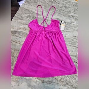 Salt + Cove NWT Pink Swim Cover-Up Dress Size S Crisscross Back Created for Macy